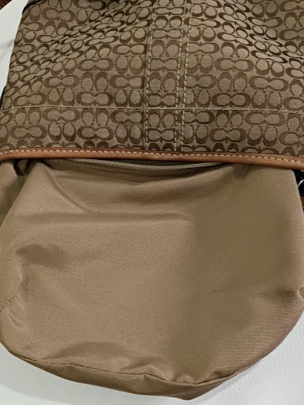 Coach Vintage Brown Signature Canvas Crossbody with Leather Trim Y2K - Picture 9 of 11